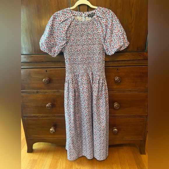 J Crew Meadow dress in poppy cotton poplin XS - Picture 3 of 6